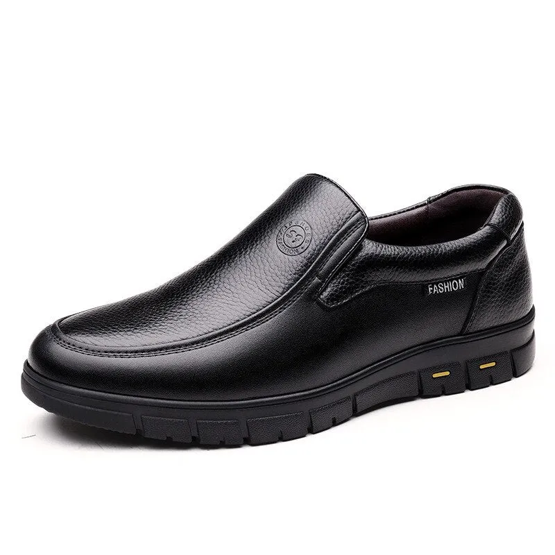 2020 Men's Genuine Leather Shoes Head Leather Soft Anti-slip Rubber Loafers Shoes Man Casual Shoes Zapatos Hombre